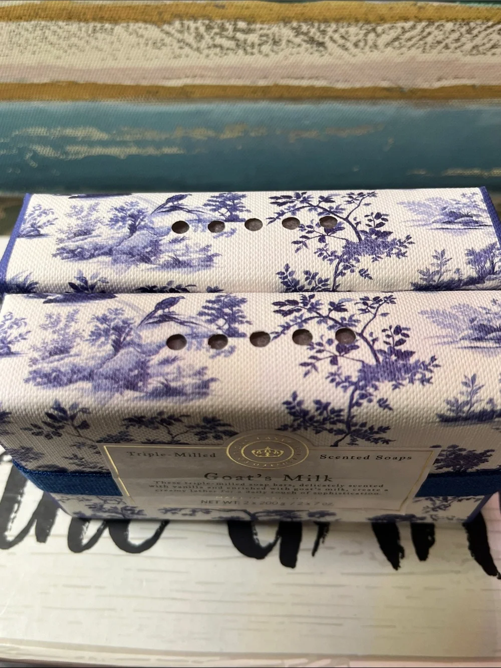 Goat's Milk Triple-Milled Scented Soap - Blue Floral